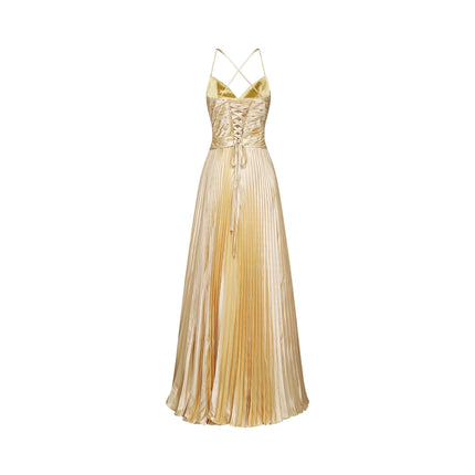 Gelsomina Gold Sequined Maxi Dress