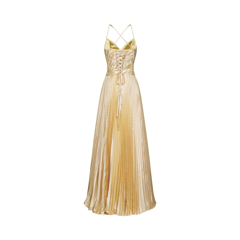 Gelsomina Gold Sequined Maxi Dress