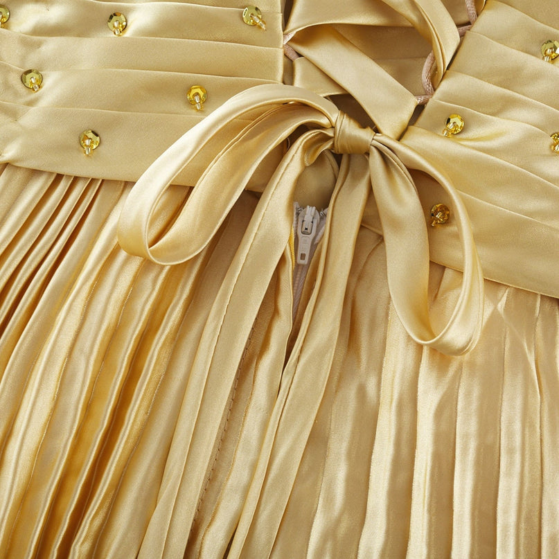 Gelsomina Gold Sequined Maxi Dress