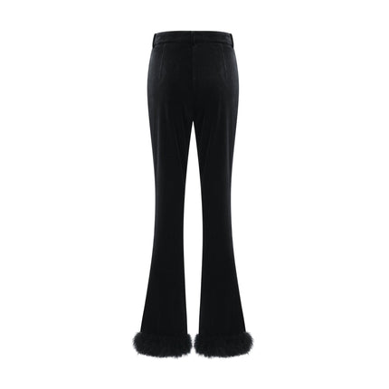 Gelsomina Pink Jacket and Black Trousers Set with Faux-Flower Detailing and Crystal Embellishments