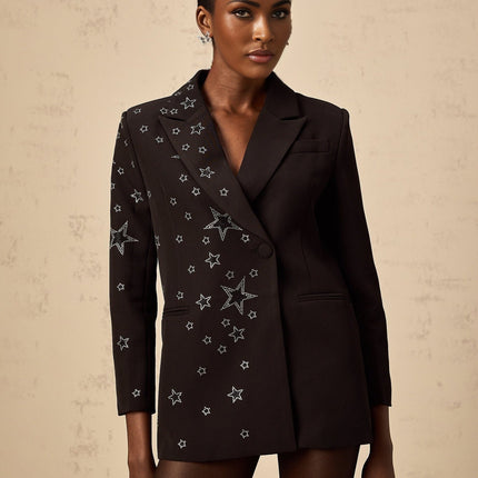 Gemma Black Blazer With Star Applique
