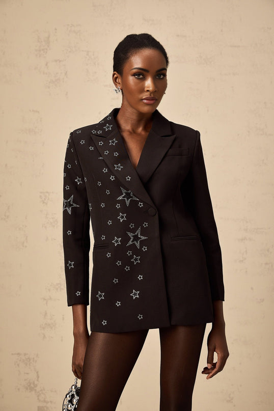 Gemma Black Blazer With Star Applique