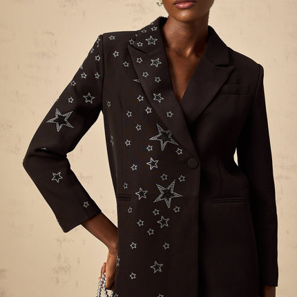 Gemma Black Blazer With Star Applique
