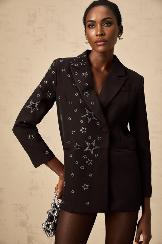 Gemma Black Blazer With Star Applique