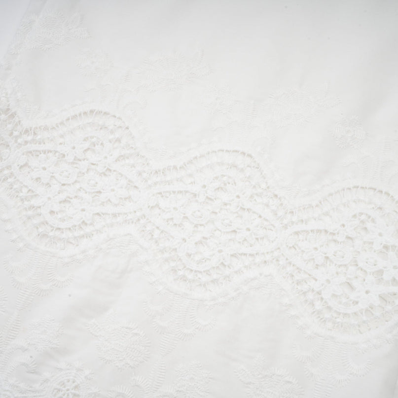 Gemma White Lace Trim Top Trousers Set