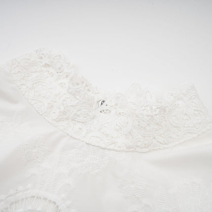 Gemma White Lace Trim Top Trousers Set