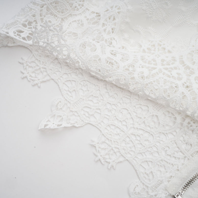 Gemma White Lace Trim Top and Trousers Set