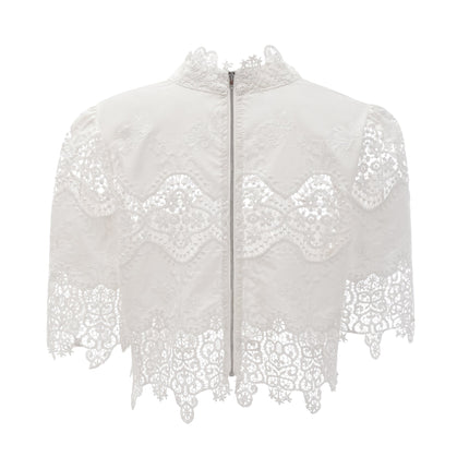 Gemma White Lace Trim Top and Trousers Set
