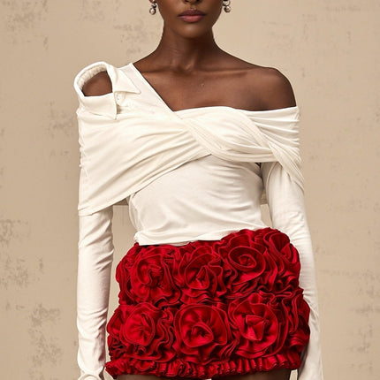 Gemmina White Twist Detail Top