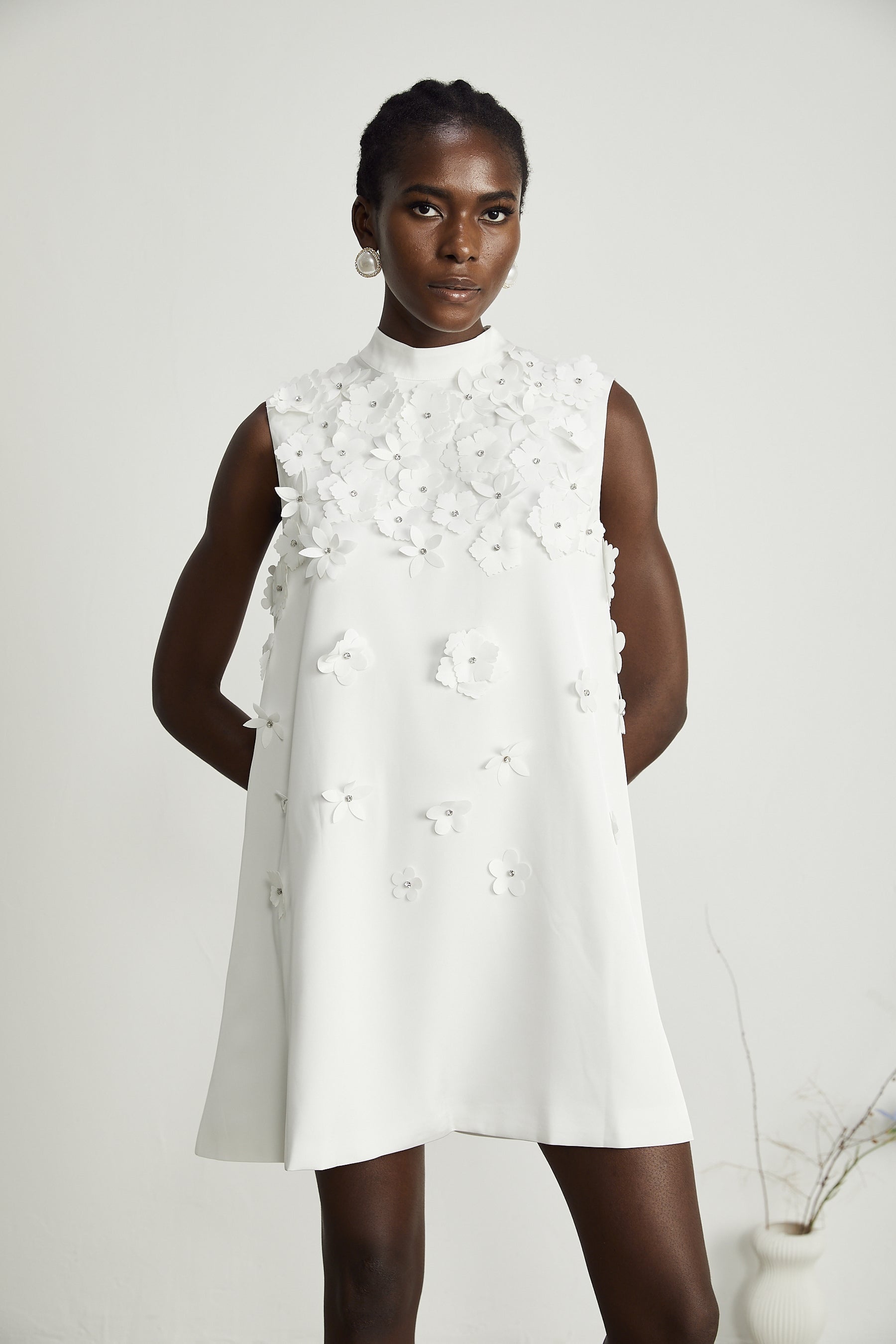 Genevieve fauxflower mini dress