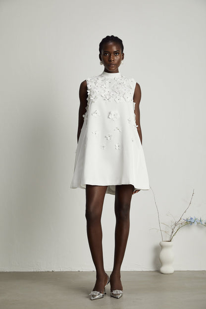 Genevieve fauxflower mini dress