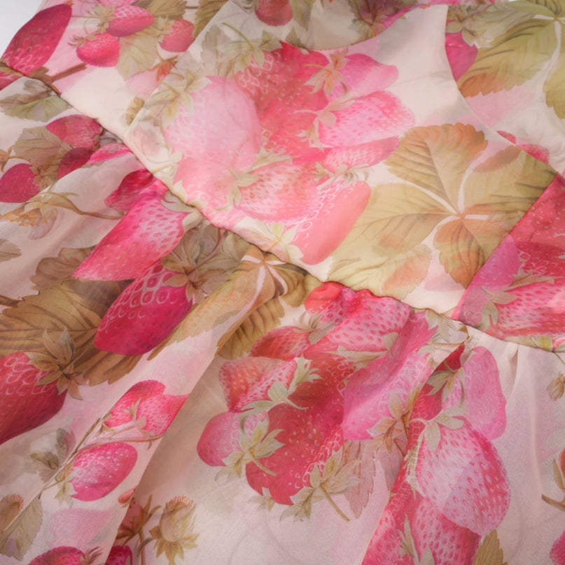 Geneviève fruitprint ruffled maxi dress