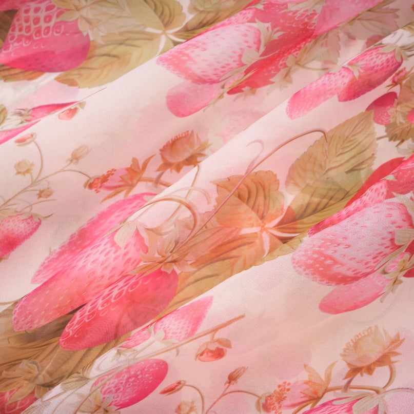 Geneviève fruitprint ruffled maxi dress