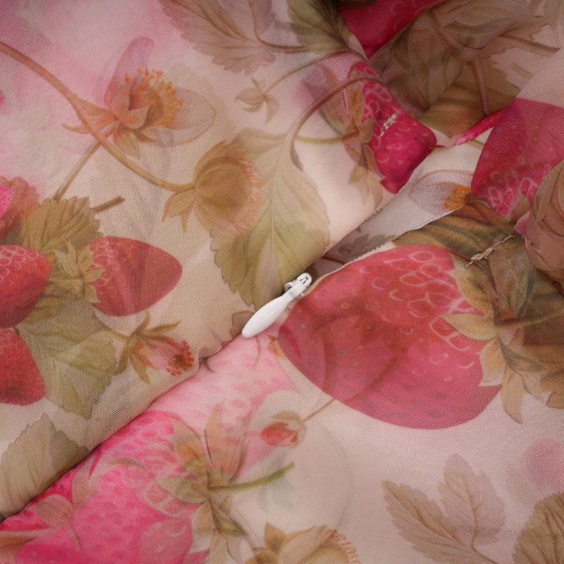 Geneviève fruitprint ruffled maxi dress