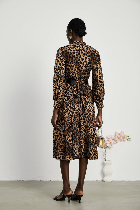 Geneviève leopardprint midi dress