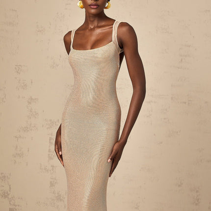 Genoveffa Elegant Sleeveless Maxi Dress in Neutrals