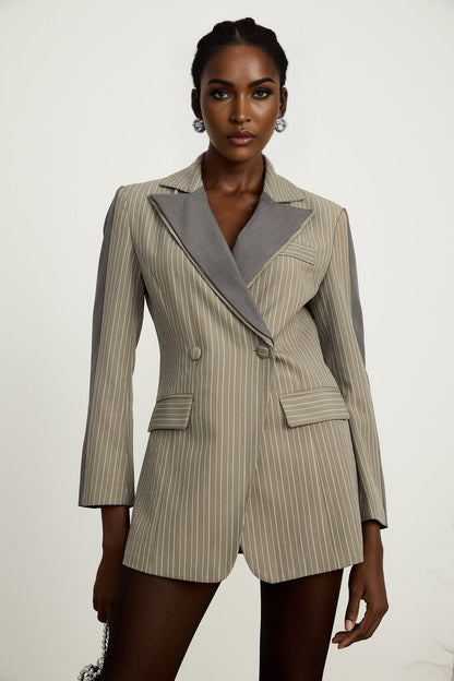 Georgia pinstripe panelled blazer