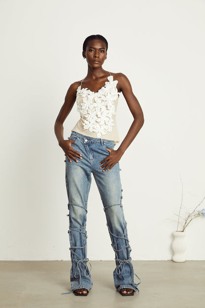 Géraldine strapdetail jeans