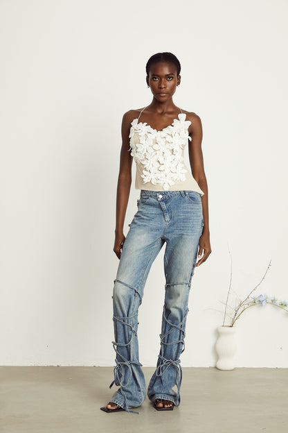 Géraldine strapdetail jeans