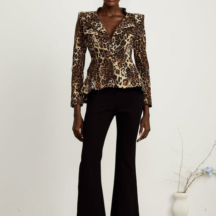 Giada Brown Leopard Print Jacket