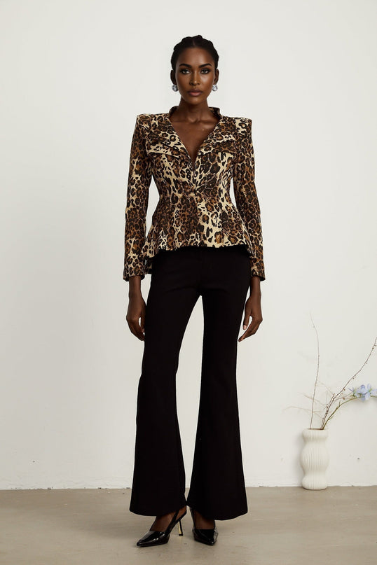 Giada Brown Leopard Print Jacket