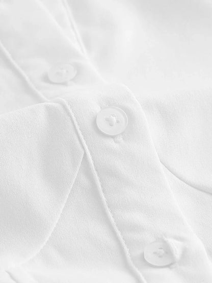 Gigot Crop Top Sleeve Button Retro Peak Lapels Front Curved Hem