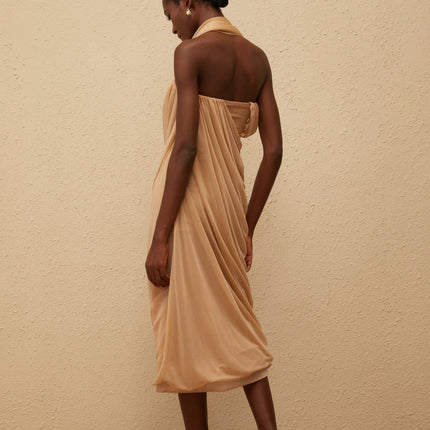 Ginetta Midi Dress in Neutrals Captivating Khaki