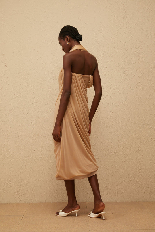 Ginetta Midi Dress in Neutrals Captivating Khaki