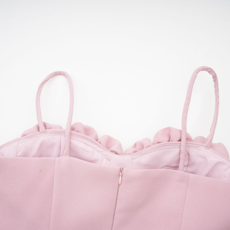 Ginetta Pink Flower Bustier Mini Dress