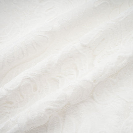 Ginetta White Midi Dress Panelled Cut Out Embroidered Floral Detail Mock Neck Long Sleeve Calf Length Zip Fastening
