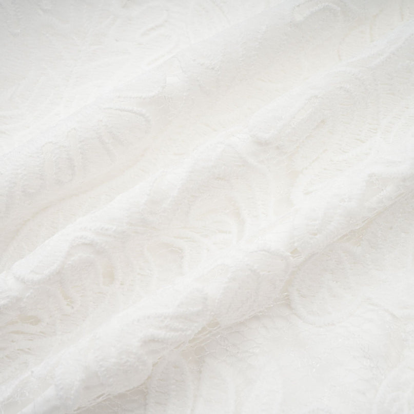 Ginetta White Midi Dress Panelled Cut Out Embroidered Floral Detail Mock Neck Long Sleeve Calf Length Zip Fastening