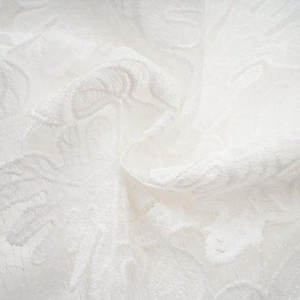 Ginetta White Midi Dress Panelled Cut Out with Floral Embroidery