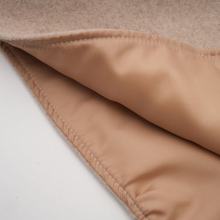 Ginevra Neutrals Coat with Embossed Gold-Tone Buttons and Faux-Fur Detailing