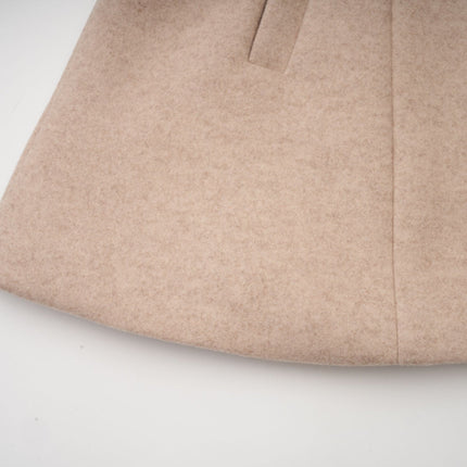 Ginevra Neutrals Coat with Embossed Gold-Tone Buttons and Faux-Fur Detailing