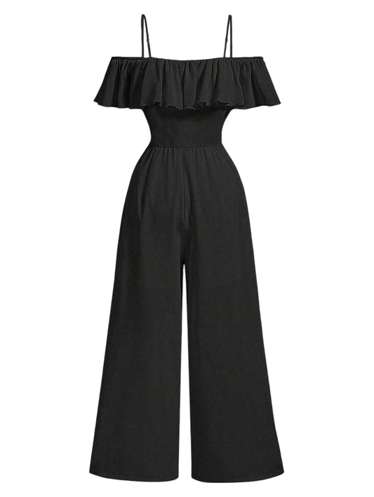 Girls Summer Open Shoulder Jumpsuit Fashion Style