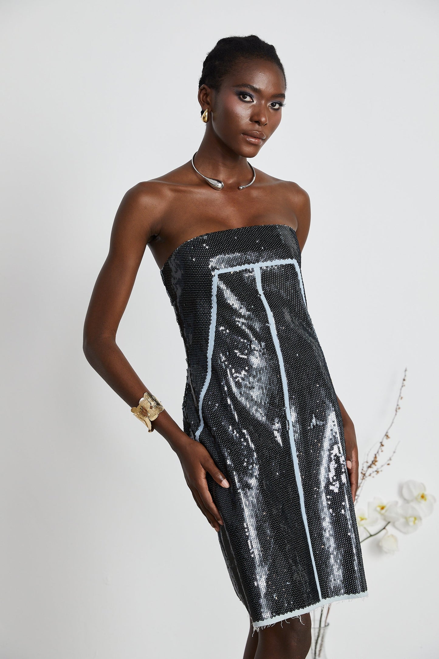 Gisèle sequinembellished bandeau mini dress