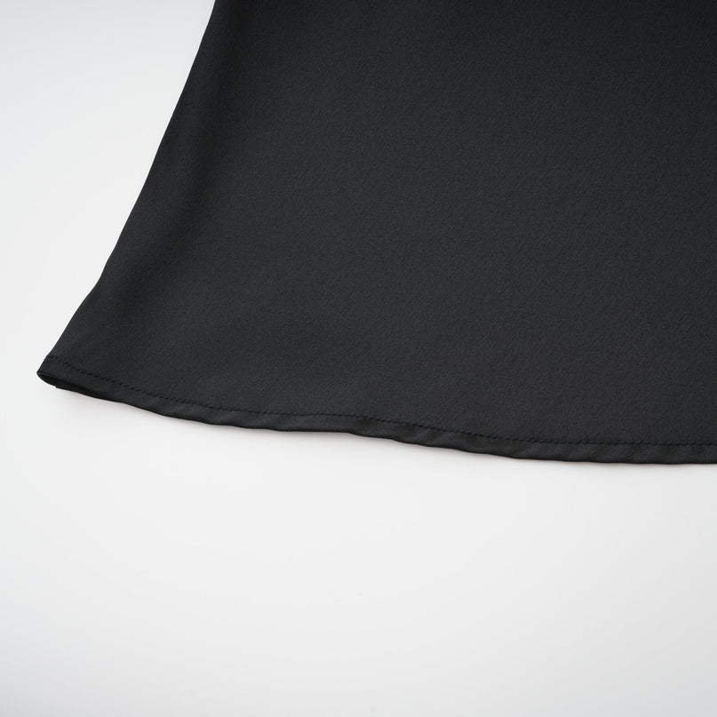 Giselle Black Maxi Dress with Crystal Embellishments Pleated Detailing and Flared Hem