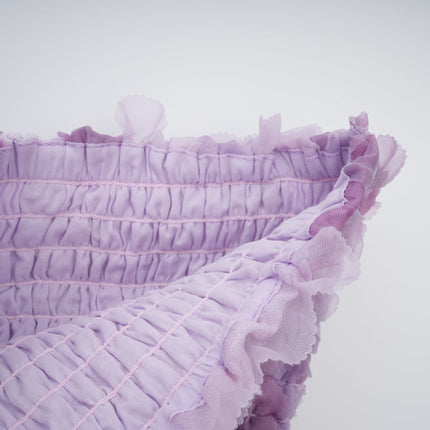Giselle Purple Mini Dress with 3D-Petal Detailing and Tiered Skirt in Tulle Fabric