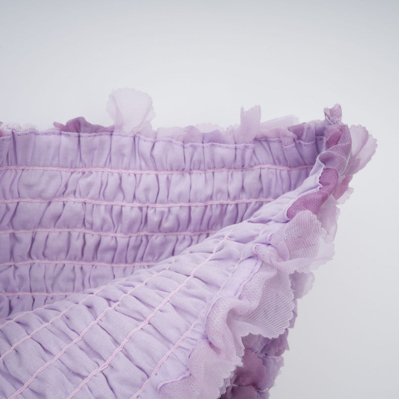 Giselle Purple Mini Dress with 3D-Petal Detailing and Tiered Skirt in Tulle Fabric