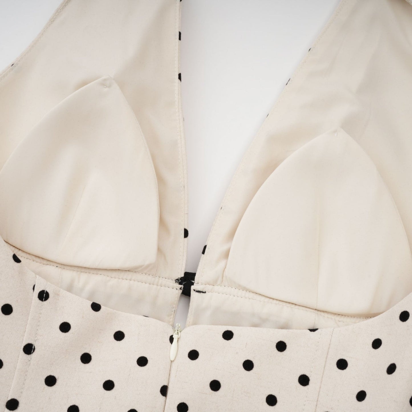Gitane White Polka Dot Midi Dress