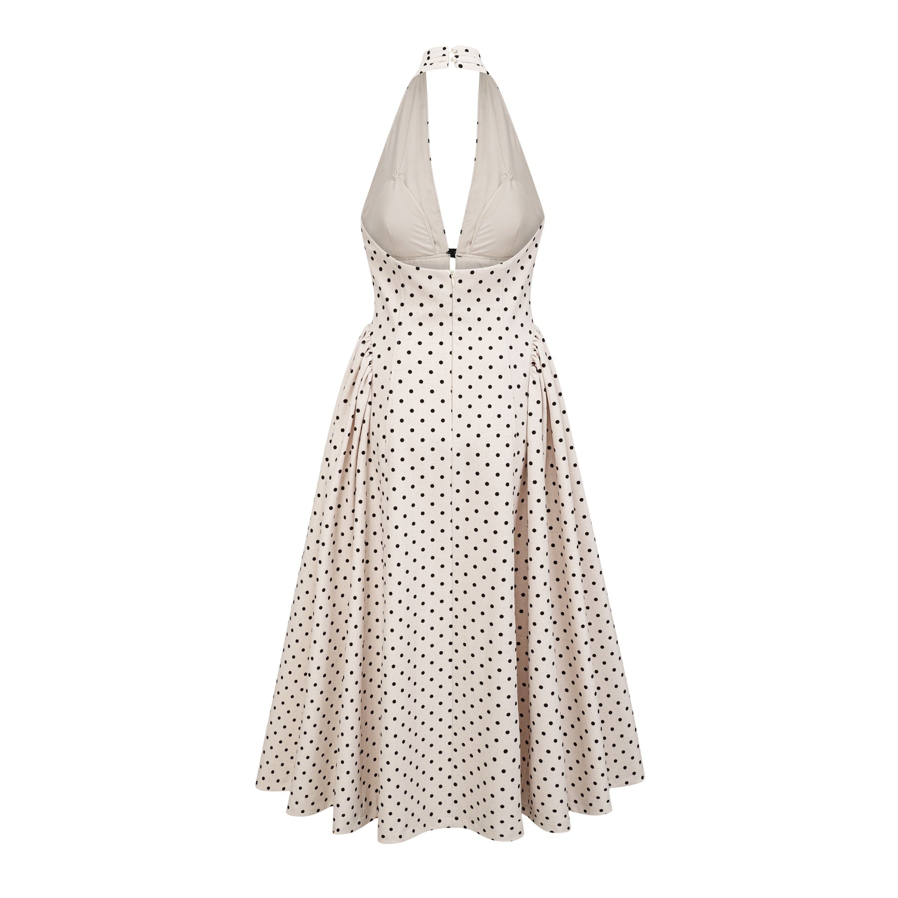 Gitane White Polka Dot Midi Dress