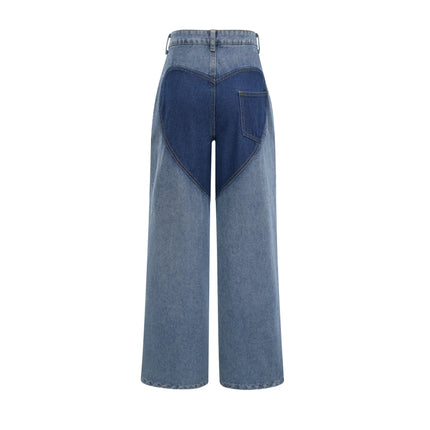 Giuliana Blue High Waisted Cut-Out Jeans with Belt Loops and Panel Detailing