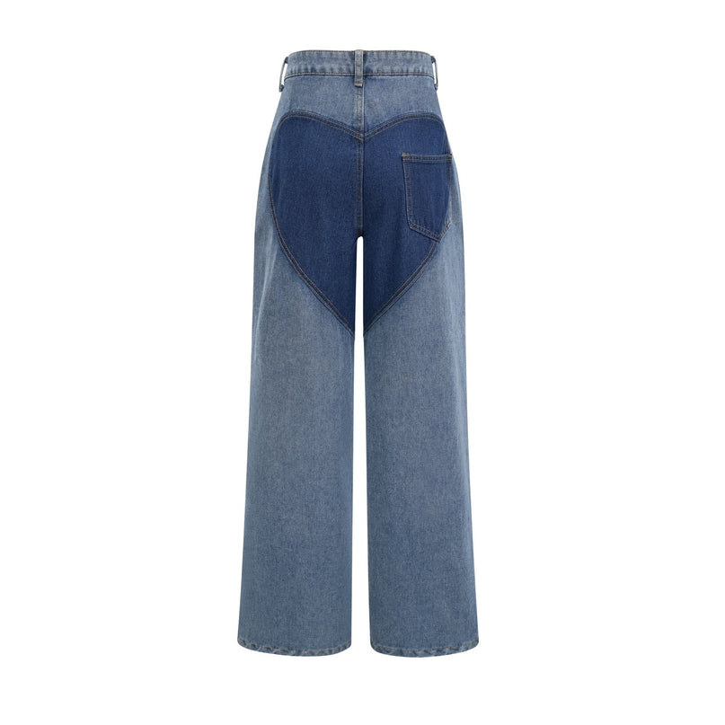 Giuliana Blue High Waisted Cut-Out Jeans with Belt Loops and Panel Detailing