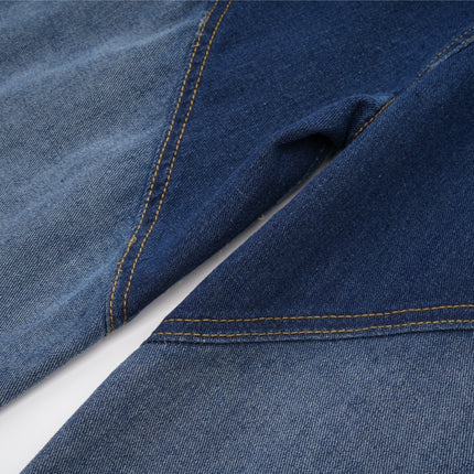 Giuliana Blue High-Waisted Cut-Out Jeans with Belt Loops and Panel Detailing