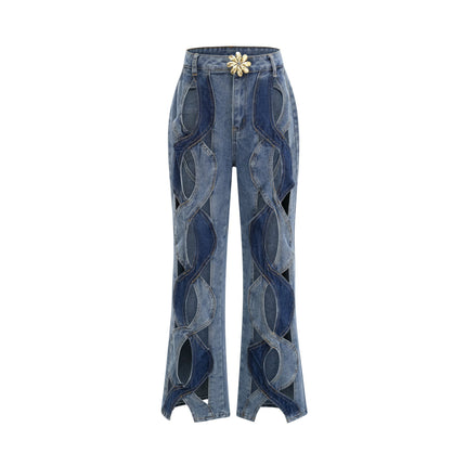 Giuliana Blue High-Waisted Cut-Out Panel Jeans