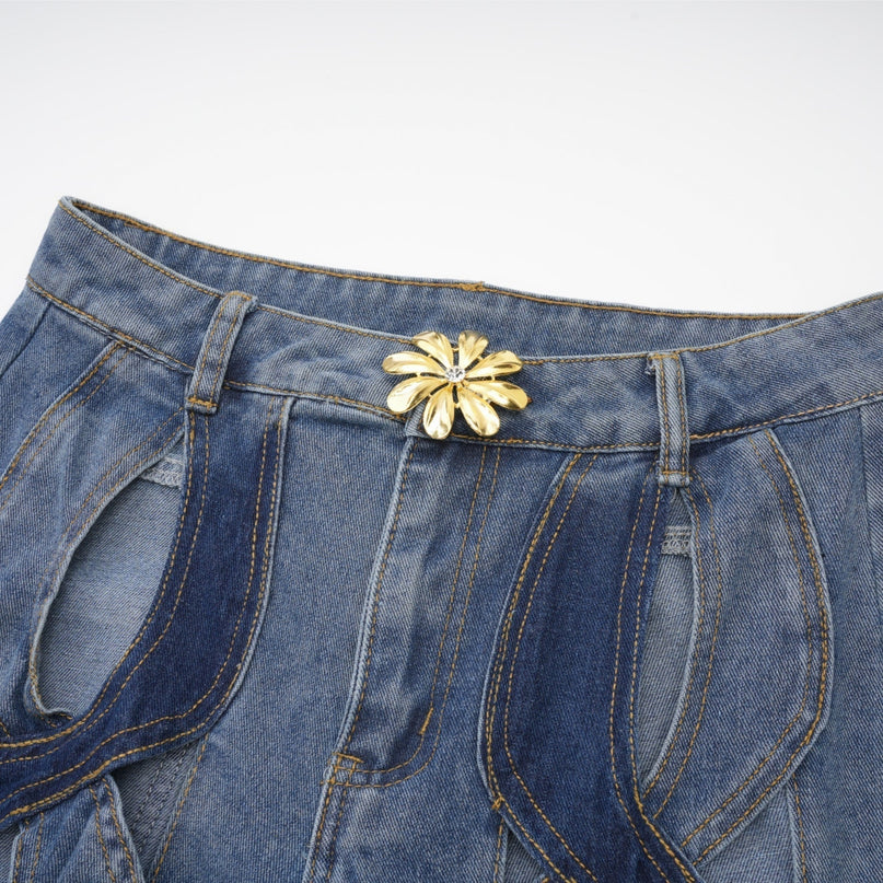 Giuliana Blue High Waisted Cut-Out Panel Jeans