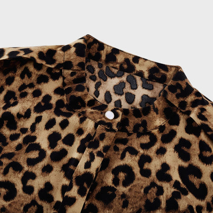 Giuliana Brown Leopard Print Midi Dress