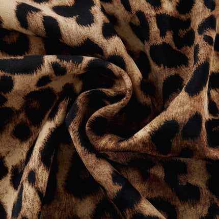 Giuliana Brown Leopard Print Midi Dress