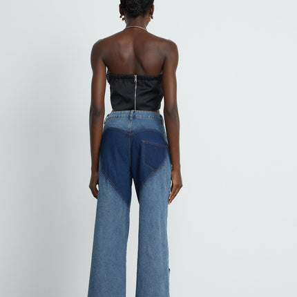 Giuliana High-Waisted Blue Cut-Out Panel Jeans