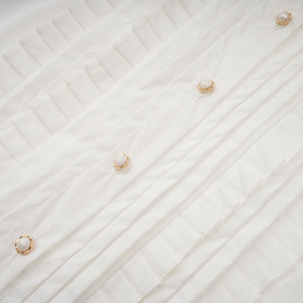 Giulietta White Pleated Scarf Collar Shirt Terylene Fiber